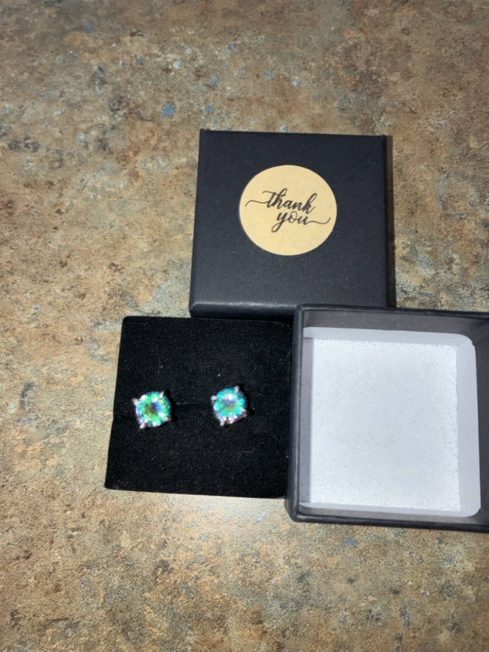 14K & Silver Hawaiian Rainbow Mystic Topaz Cushion Cut Earrings 1.1 carat t.w.